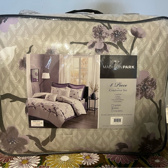 Madison Park Other - Madison Park Floral Comforter Set in Purple and Gray